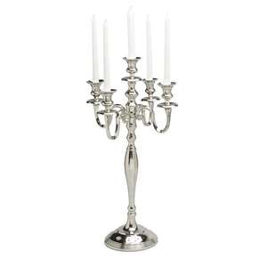 Candelabro Premium de 5 Brazos de Aluminio Plateado, Portavelas Cónicos, Estilo Europeo, Hecho a Mano, Decoración para el Hogar, Muestra Navideña - Product Image 6