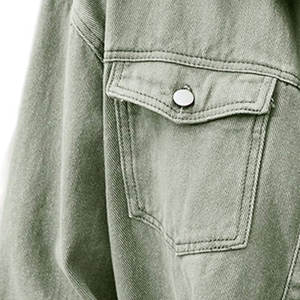 Chaqueta vaquera sostenible para mujer 2025 Chaqueta vaquera para mujer Precio al por mayor de acentos desgastados de alta calidad - Product Image 6