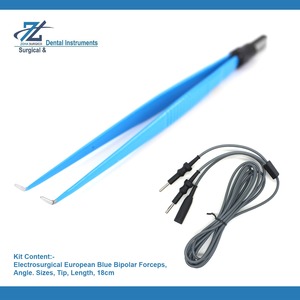 Juego de Instrumentos de Pinzas Bipolares Angulares Rectas de Estilo Europeo, Punta Angulada de 0.5-2.0 mm, Tamaños de 18 cm de Longitud para Microcirugía - Product Image 4