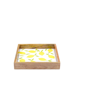 Nouveauté Plateau de service imprimé de forme ronde en bois sans poignée Plateau en bois pour le petit déjeuner et la nourriture au prix le plus élevé - Product Image 1