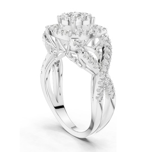 Bague halo en diamant de laboratoire 0,864 CT pour femmes, clarté VVS-VS EF, or 18 carats, 14 carats, 10 carats et argent 925, or rose, or jaune, or blanc - Product Image 5
