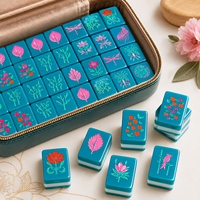 Jeu de Mahjong Américain 166 Tuiles en Acrylique Écologique, Motif Grands Oiseaux Élégants, pour Loisirs et Divertissement