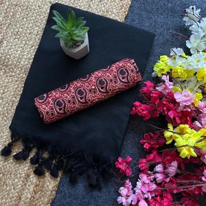 2025 vente en ligne célébrité inspiré Khadi coton Saree plaine et vêtements de routine pour les fêtes magnifique couleur travail lourd pour l'été - Product Image 2