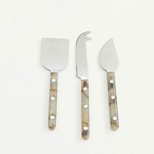 Juegos de esparcidor de mantequilla de queso de Metal plateado Mango curvo Utensilios de cocina de acero inoxidable para mesa Cuchillos elegantes para - Product Image 5