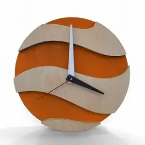 定制标志手工设计木质圆形挂钟传统雕刻风格手工制作手提工艺24小时挂钟