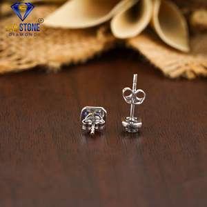 0.42 TDW Radiant & Round Cut Diamond18k Or Blanc Non Certifide Diamant Cvd/Hpht Diamant Bijoux - Product Image 5