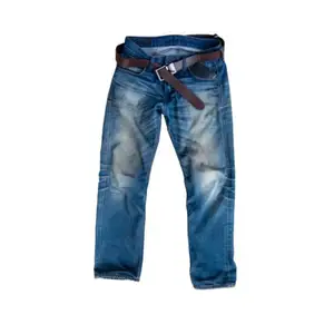 Macacão de cintura com serviço OEM para homens, calça jeans cargo de cintura média, com ajuste regular, perna larga, jeans folgado personalizado, venda imperdível