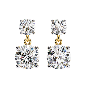 4ct Total Lab <b>Diamond</b> Drop <b>Earrings</b> 1.50ct + 0.50ct Solitaire in 10K 14K 18K Gold or 925 Silver Elegant <b>Dangle</b> Bridal - Product Image 2