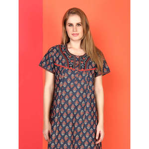 ชุดนอนผ้าฝ้ายลำลองสำหรับผู้หญิง Evolove ลายพิมพ์ แขนสั้น ยาวเต็มตัว มีกระเป๋าข้าง เนื้อผ้านุ่ม ขนาด XS - Product Image 2