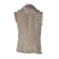 Nouvelle Arrivée 2026 OEM Gilet en Cuir de Mouton Marron Foncé pour Femme, Fait sur Mesure, 100% Haute Qualité, Bordure en Fourrure Écologique, Faible MOQ