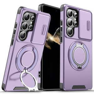 Funda Magnética para Samsung Galaxy S25 Ultra con Anillo Giratorio Grande, Color Morado - Product Image 1
