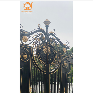 Handcrafted Wrought Iron Main <b>Gate</b> Design Heavy Duty Victorian Style Powder Coated Finish Luxury Entrance Double Doors - Product Image 5