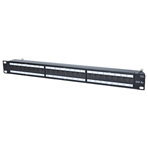 Profi Cat.6a Pannello patch 24 porte nero Montaggio su rack - Product Image 1