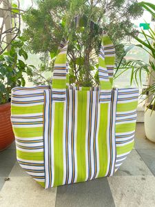 Bolsas de compras ecológicas de PP de tejido reciclado de nailon Plástico de polipropileno reciclado sostenible Hecho en India-Opciones a granel - Product Image 5