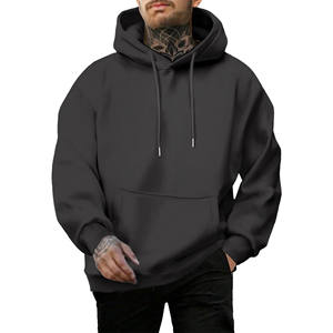 Wholesale Custom Drop Shoulder Pullover Hoodies Men 100%Cotton Fleece <b>Sweatshirt</b> <b>Embroidery</b> Puff Print Solid Terry Men's Hoodies - Product Image 1