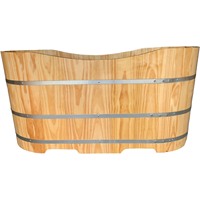 Baignoire rustique encastrée portable en bois de pin massif, baril traditionnel autoportant 60 gal+ mini baignoire antique en bois – Direct Usine