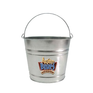 Bac à boissons élégant en métal galvanisé de style moderne avec poignées pour seau à boissons glacées pour bar de fête - Product Image 3