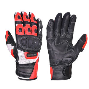 Gants de course unisexes en cuir de vachette et fibre de carbone Gants longs et confortables de protection pour moto d'été Gants d'équitation - Product Image 1
