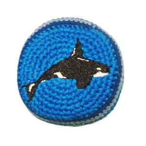 Venta al por mayor fábrica Corazón Azul ganchillo Hacky sacos logotipo personalizado diseño Kick Ball juguetes niños balón de fútbol Footbag bola - Product Image 2