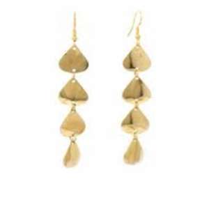 Pendientes de gota chapados en oro de 18 quilates estilo Chips latón joyería de boda hecha a mano de moda para mujer al por mayor - Product Image 3