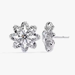 ต่างหูเม็ดเพชรที่เงางาม18Kt หรูหราและหรูหราเครื่องประดับหรูหราสำหรับผู้หญิง - Product Image 5