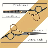 Kit de salon de coiffure avec peigne et clip Kit de cheveux de salon de haute qualité enduit bleu et noir avec étui à fermeture éclair en cuir