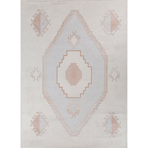 Alfombra Grande de Poliéster Tejida a Mano en Color Beige Marrón, Rectangular, Geométrica, Clásica, para el Hogar, el Pasillo, para Adolescentes - Modelo Phpl-53 - Product Image 1