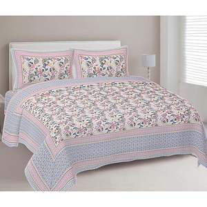 Juego de Sábanas de Algodón 100% con Diseño Floral Rosa Perla y 2 Fundas de Almohada (ADB1453) - Product Image 1