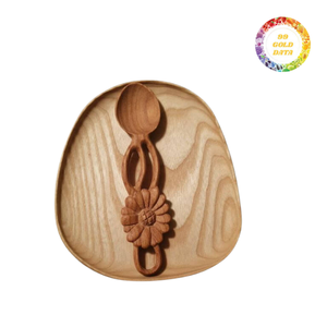 ช้อนไม้ตกแต่งลายดอกไม้ใบไม้ ชุดอุปกรณ์ทำครัวไม้ - Product Image 5