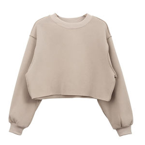 เสื้อสเวตเตอร์มีฮู้ดแขนยาวสำหรับผู้หญิงเสื้อครอปทรงหลวมบุขนแกะพิมพ์ลายตัวอักษรออกแบบได้ตามต้องการสำหรับ2025 - Product Image 1