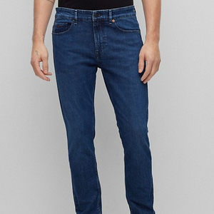 Pantalones vaqueros ajustados de mezclilla de lujo personalizados para hombre, pantalones vaqueros apilados informales con agujeros de rasgadura desgastados lavados ligeros para Otoño/Invierno ODM - Product Image 2