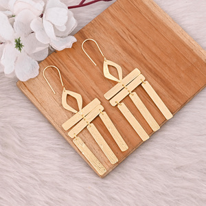 Pendientes Largos de Moda, Pendientes de Latón Chapados en Oro, Joyería de Fantasía para Mujer, Regalos de Cumpleaños - Product Image 2