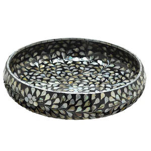 Plateau de service à incrustation de nacre arabe Ramadan, plateau de service à pâtisserie pour dessert, plateau de service décoratif en mosaïque Capiz - Product Image 5