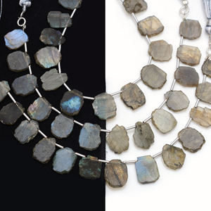 En gros Classique Naturel Labradorite Lisse Tranches 6 "Pouce 12x9 à 15x11 MM Perles Pierre Précieuse Brin Pour La Fabrication De Bijoux Utilisés - Product Image 3