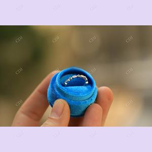 Nouvelle conception demi éternité bague en or blanc bande ronde coupe laboratoire diamant bijoux cadeau fête 925 bague de mariage en argent Sterling - Product Image 6