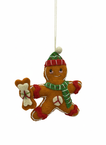 Adorno colgante de hombre de jengibre ecológico de lana hervida hecho a mano, Color personalizado, grandes decoraciones navideñas para niños y adultos - Product Image 2