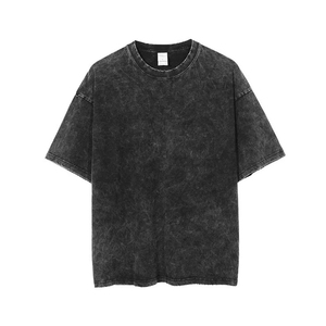 T-shirts délavés unisexe T-shirt de grande taille à épaules tombantes T-shirts à logo personnalisé quantité minimale de commande bas prix de gros - Product Image 1