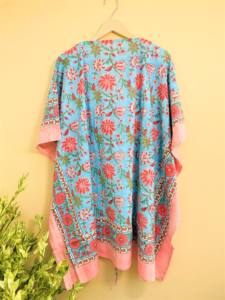 Venta al por mayor verano Vintage Kaftan estilo Simple transpirable mano bloque impreso Floral 1 puro algodón bata de talla grande suave cómodo - Product Image 5