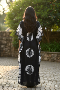 ชุดเดรสยาวสไตล์โบฮีเมียนลายดอกไม้แบบไทดายผ้าฝ้ายสำหรับผู้หญิง ดีไซน์แบบชิบอริอินเดีย เหมาะสำหรับใส่ไปเที่ยวทะเลหรือใส่นอน - Product Image 2