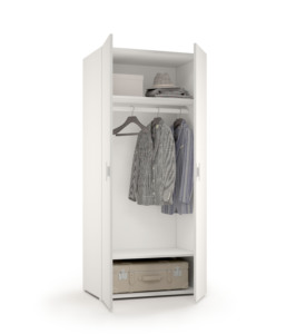 ตู้เสื้อผ้าแบบแขวน Terraneo พร้อมชั้นวางสองชั้น ผลิตในอิตาลี ทำจากเมลามีน คุณภาพสูง ดีไซน์ทันสมัย เรียบง่าย แบบตั้งพื้น - Product Image 3