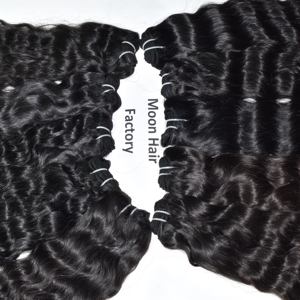 Extensiones de Cabello Humano Indio 100% de Alta Calidad, Precio de Fábrica al por Mayor, Ondulado, Doble Trama a Máquina, Empaque en Bolsa de Polipropileno - Product Image 3