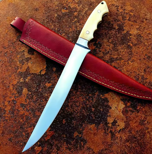 Couteau à filet en acier carbone PRESTIGE BLADES fait à la main, vente en gros, fabrication sur mesure, ambidextre, passe au lave-vaisselle, haute qualité, brossé - Product Image 1