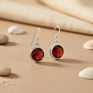 Vintag Vintage 925 Silver Drop for Women Featuring Carnelian Topaz Amethyst Turquoise Quartz Diamond Gemstones Rose Gold - Product Image 1