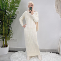 Fabrication de vêtements sur mesure robe à tricoter pour femmes arabe vêtements islamiques pour femmes robe musulmane abaya pour femmes pour l'hiver