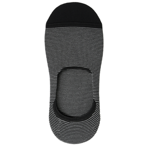 Chaussettes invisibles à rayures fines en vrac avec logo personnalisé, rayures horizontales noires et blanches, chaussettes de doublure invisibles - Product Image 4