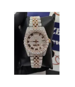 Best Price 32mm Iced Out Watches Luxury Automatic Movement Stainless Steel Iced Out Hip Hop VVS Moissanite Watches For Man Woman