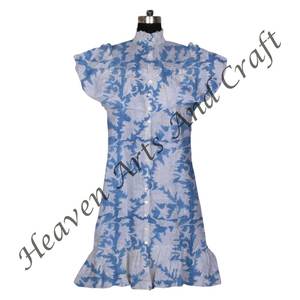 Meilleure vente Collection d'été Robe midi ethnique imprimée décontractée pour femmes Manches tissées Vêtements d'été imprimés en blocs - Product Image 2