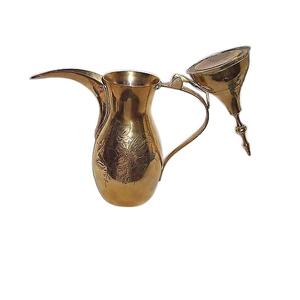 Théière arabe bouilloire finition brillante en laiton massif métal thé café servant Dallah Pot pour la restauration articles d'utilisation - Product Image 6