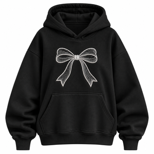 Sudadera con Capucha Extra Grande para Mujer, Color Negro Sólido, 100% Algodón Tejido, Transpirable, Largo Regular, Manga Larga, Ropa de Otoño - Product Image 1