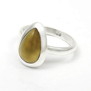 100% แท้สีดำธรรมชาติโอปอลอัญมณี925เงินแท้ลูกแพร์ตัด925เงินสเตอร์ลิงเครื่องประดับแหวนประณีต - Product Image 2